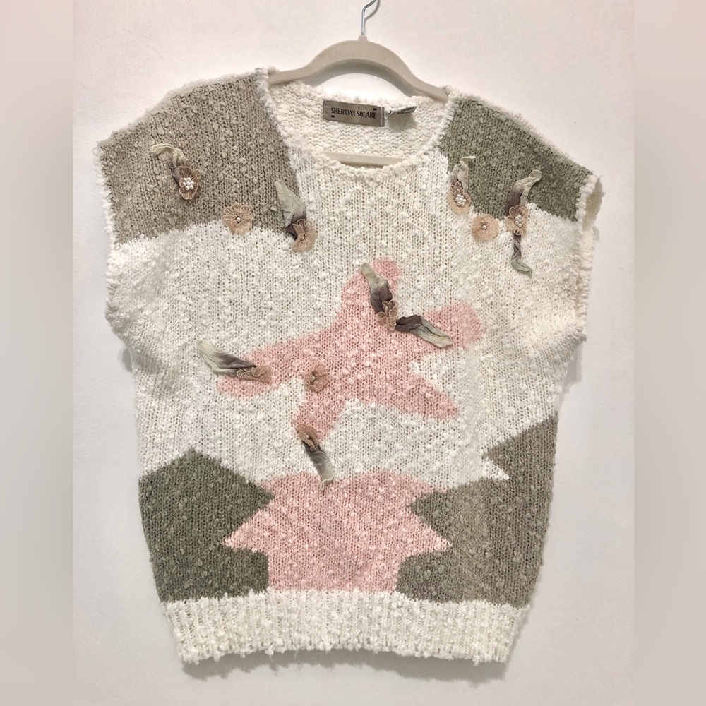 Vintage Sheridan Square Knit Sweater vest Size Large